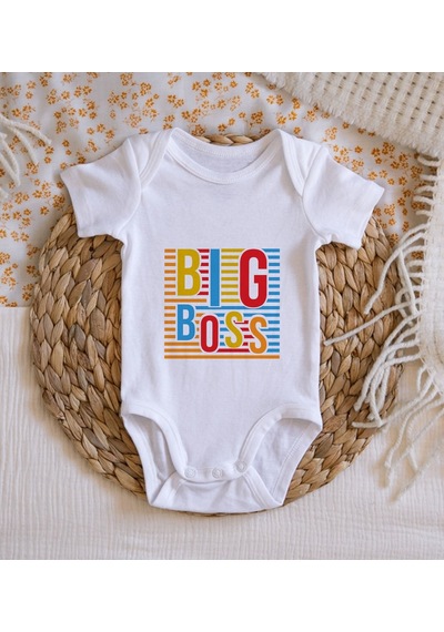 Bk Kids Big Boss Tasarımlı Bebek Body Zıbın - Model 1 12-18 Ay sarı
