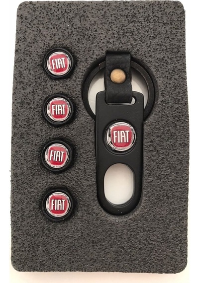 Fiat Logolu 4 Adet Plastik Sibop Kapagı Ve Anahtarlık Seti
