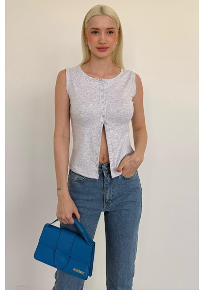 Karmelanj Bisiklet Yaka Düğmeli Kadın Bluz Mg2638 Karmelanj