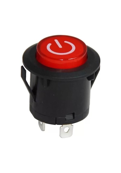 Sh Ic-180e 26mm Yaylı Rocker Buton Işıklı Power Simgeli Najmaddin