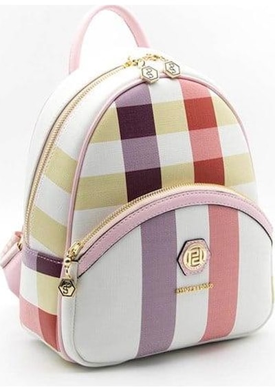 Silver Polo Sp945 Kadın Sırt Çantası Ekose Lila-pembe