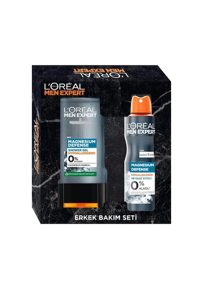 L'oreal Paris Men Expert Magneıum 300 Ml Duş Jeli + 150 Ml Magnesıum Deodorant İkili Set
