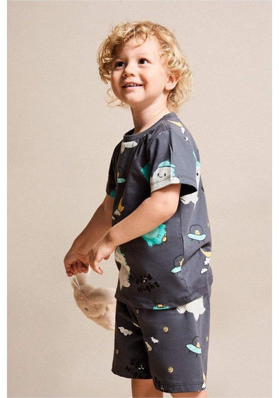 Defacto Desenli 2li Antrasit Pijama Takımı Erkek Bebek H8216a526hsar148 Antrasit-ar148