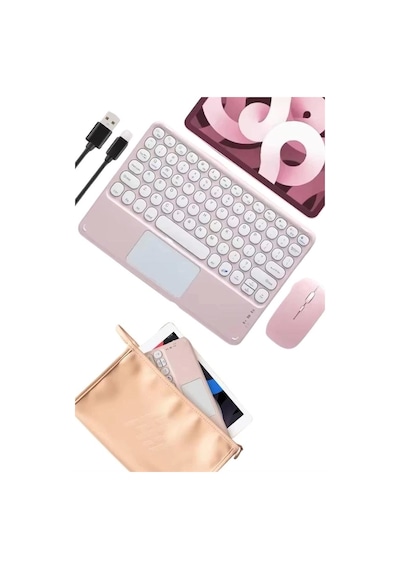 Bluetooth Touchpad Klavye Ultra İnce Taşınabilir Q Klavye