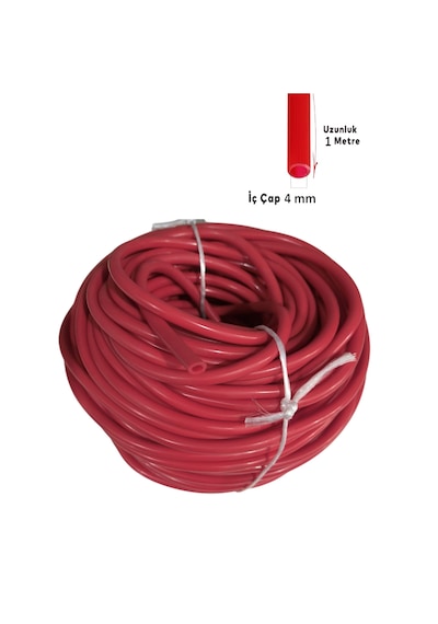 4 Mm Silikon Vakum Turbo Hortumu Cam Suyu Sıcak Soğuk Su Hava Hortumu 1mt. Kırmızı 4 Mm Silikon Vakum Turbo Hortumu Cam Suyu Sıcak Soğuk Su Hava Hortumu 1mt. Kırmızı
