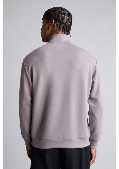 Defacto Ultra Yumuşak Standart Fit Dik Yaka Yarım Fermuarlı Modal Basic Sweatshirt H6165ax26augr539 Gri-gr539