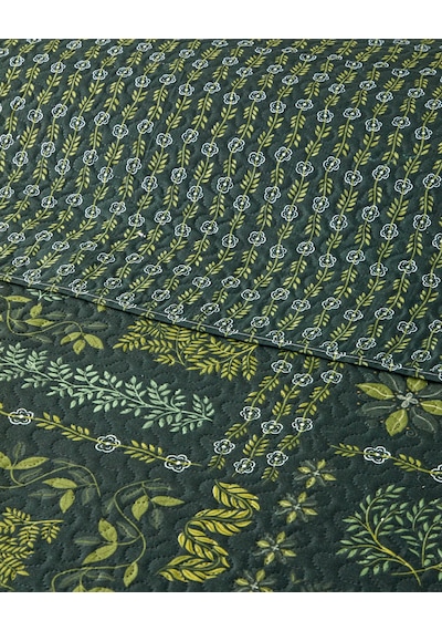English Home Tendril Bloom Çift Kişilik Çok Amaçlı Örtü 200x220 Cm Yeşil Yeşil