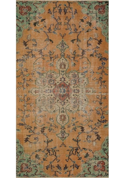 Doğal Vintage El Dokuma Ipek Pers Fransız Halısı - 139x260 Cm 9903