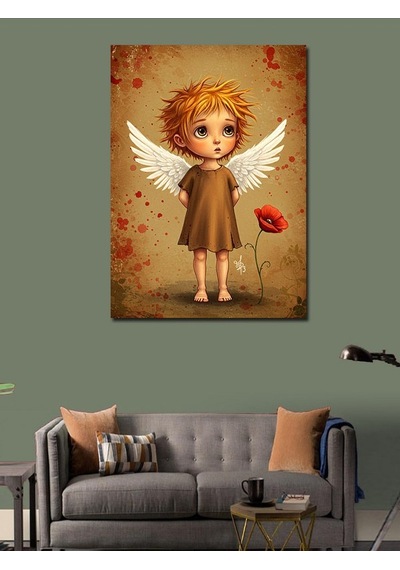Kanvas Tablo Kanatlı Melek Çocuk 100cmx140cm