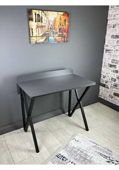 Hayal Antrasit Gri Çalışma Masası Bilgisayar Ofis Masası Metal Siyah Ayaklı 90 Cm Antrasit Gri - Siyah Hayal Antrasit Gri Çalışma Masası Bilgisayar Ofis Masası Metal Siyah Ayaklı 90 Cm Antrasit Gri - Siyah