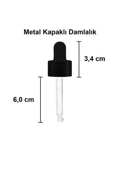 Afracam 30 Ml Mat Siyah Cam Damlalıklı 30 Cc Serum Şişesi 6 Adet