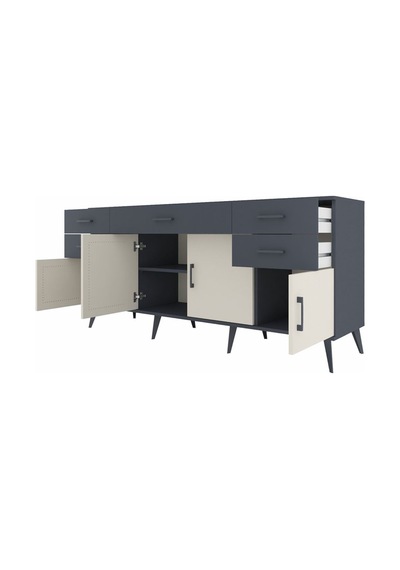 Hyperion Konsol Tek Raflı 5 Çekmeceli 4 Kapaklı 176x44x83 Antrasit-aytaşı/antrasit Aytaşı/antrasit Hyperion Konsol Tek Raflı 5 Çekmeceli 4 Kapaklı 176x44x83 Antrasit-aytaşı/antrasit Aytaşı/antrasit