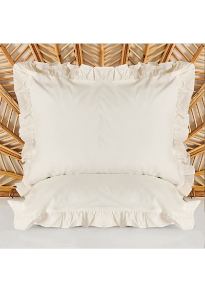 Soft Basic Fırfırlı 2'li Yastık Kılıfı - Ekru - 50x70 Cm Çok Renkli