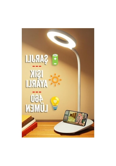 2'li Set Şarjlı Masa Lambası Ve Kronometreli Öğrenci Saati 10 Parça Siyah