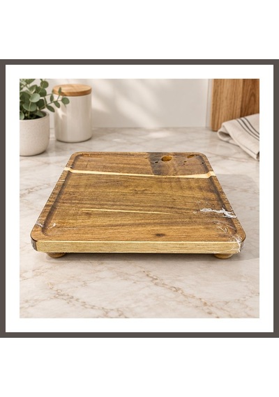 Bezos Akasya Kare Ayaklı Sunumluk Nxrlvng