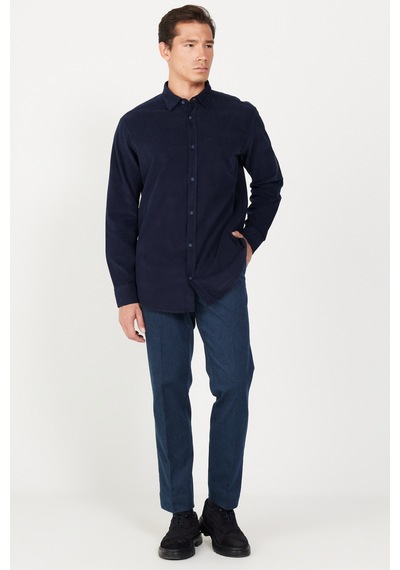 AC&Co / Altınyıldız Classics Erkek Lacı Comfort Fit Rahat Kesim Gizli Düğmeli Yaka %100 Pamuk Gömlek Lacivert AC&Co / Altınyıldız Classics Erkek Lacı Comfort Fit Rahat Kesim Gizli Düğmeli Yaka %100 Pamuk Gömlek Lacivert
