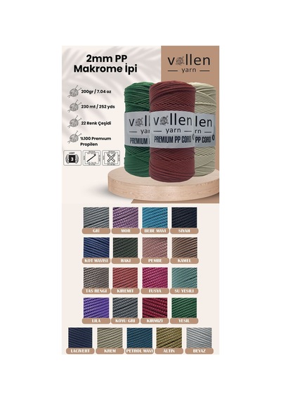 200gr/230m Premium Polyester Makrome Ipi 2mm ,makrome Ip , Makrame, Supla, Çanta Ipi,beyaz