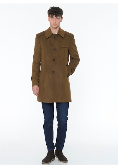 Plt7226 Dewberry Battal Palto-camel Camel