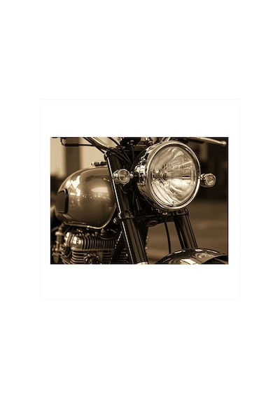 Retro Motosiklet Farı Modern Ahşap Tablo