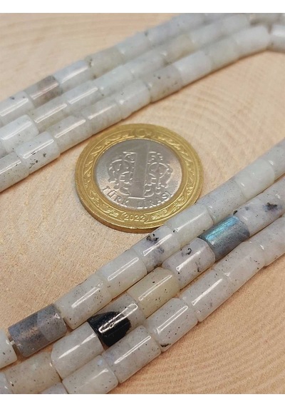 Bileklik Boy Ay Taşı Silindir Kesim 5.5x7.5mm Yarım Dizi 49316 18cm Uzunluğundadır Çok Renkli