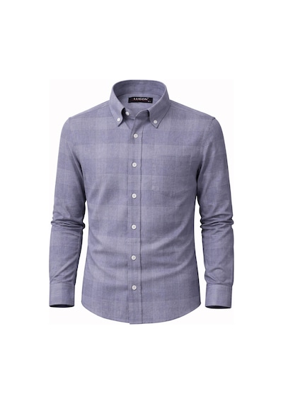 Lugon Klasik Regular Fit Uzun Kol Erkek Gömlek 7608 Koyu Gri