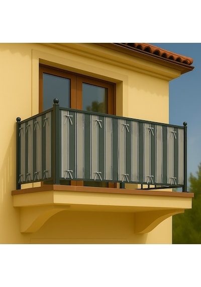 Gencer Home Balkon Demir Perdesi Bağcıklı Ölçü Seçenekli Gri-gri Gri