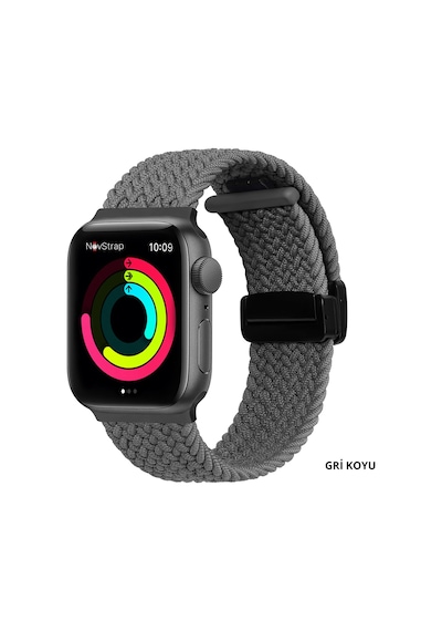 Novstrap Apple Uyumlu  Watch Ultra 49 MM İle Kordon Magnet Tokalı Flexible Elastik Örgü Kayış