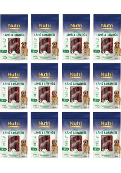 Nutri Canin Rawhide Kuzu Etli Köpek Ödülü 80 Gr. X 12 Adet