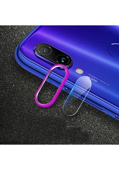Xiaom Redmi Note 7 Kamera Koruma Metal Lens+ Kırılmaz Cam Set- 5775 Siyah
