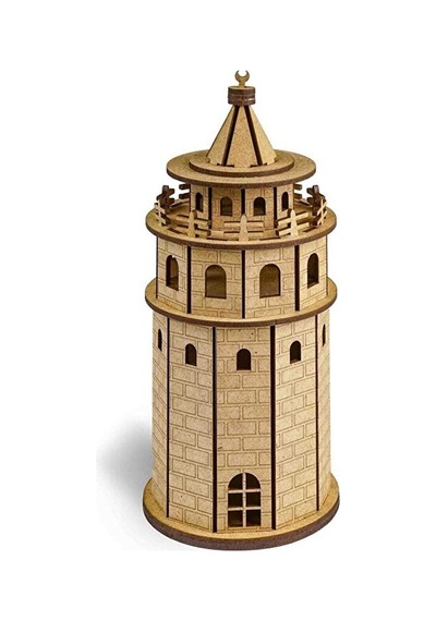 Ahşap Galata Kulesi Maketi Boyanabilir Ahşap Maket