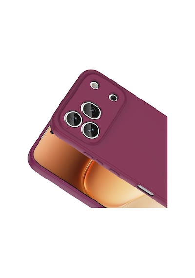 Vendas Honor 600 Pro 5g Kılıf Zore Mara Lansman Kapak + Cam Ekran Koruyucu Mürdüm