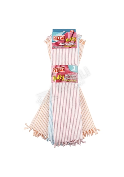 4 Adet Stepy Fluffy Microfiber Temizlik Bezi 3'lü 40x40 Cm Renkli