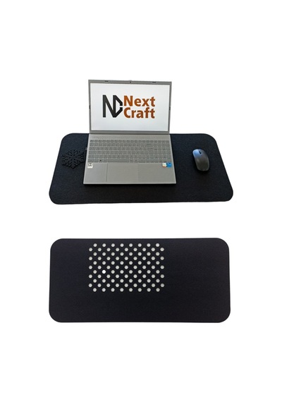 Keçe Bilgisayar Mouse Pedi Masa Üstü Düzenleyici Mat 70x32 Cm Siyah Ok