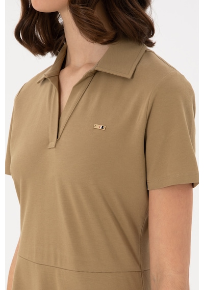 U.S. Polo Assn. Kadın Haki Polo Yaka Mini Boy Örme Elbise 50305854-VR027