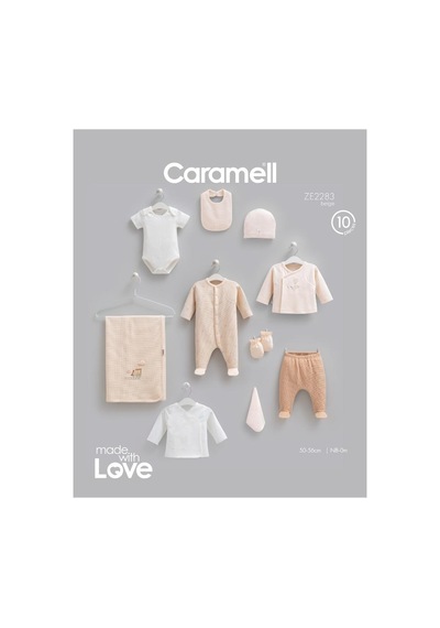 Caramell Pamuk Mini Travel 10 Parça Hastane Çıkışı Zıbın Seti Bej Crml.ze2283.bej