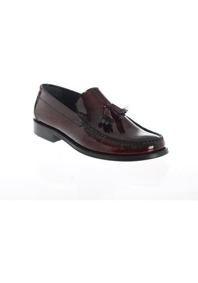Erkek Bordo Kösele Taban Açma Deri Loafer