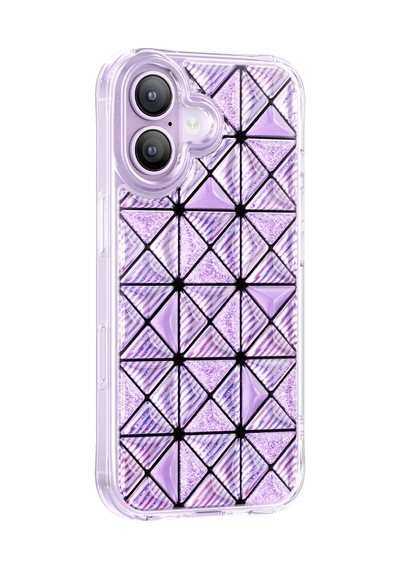 İphone 17 Uyumlu Kılıf 3d Buz Blok Desenli Zore Paris Kairo Tpu Kapak Mor