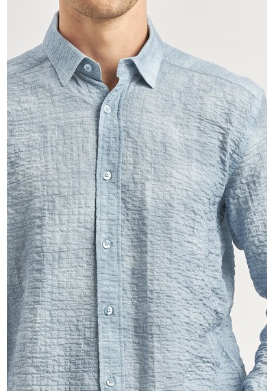 İmza Koyu Mavi Uzun Kollu Baskılı Gofreli Düğmeli Yaka Cepsiz Pamuklu Likralı Slim Fit Gömlek 1004240100 Koyu Mavi İmza Koyu Mavi Uzun Kollu Baskılı Gofreli Düğmeli Yaka Cepsiz Pamuklu Likralı Slim Fit Gömlek 1004240100 Koyu Mavi