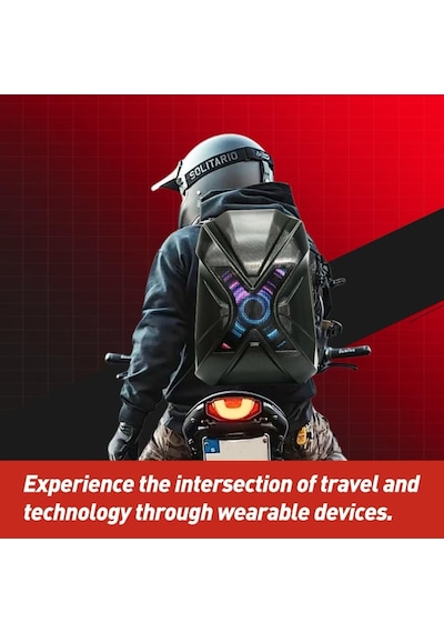Prıme X Lıght Karbon, Motorcu Sırt Çantası Ledli Sırt Çantası, Telefon Kontrol Kask Taşıma Çantası Siyah