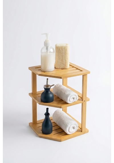 Makri Home Bambu 3 Katlı Mutfak & Banyo, Mutfak Düzenleyici Organizer, 23 Cm 25 Cm 25 Cm Ahşap