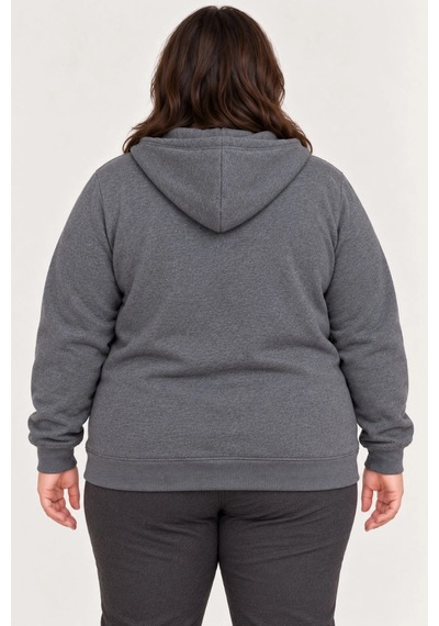 Moda Kadın Battal Büyük Beden Üç İplik İçi Şardonlu Kapüşonlu Tam Fermuarlı Kışlık Sweatshirt - Füme Çok Renkli Moda Kadın Battal Büyük Beden Üç İplik İçi Şardonlu Kapüşonlu Tam Fermuarlı Kışlık Sweatshirt - Füme Çok Renkli