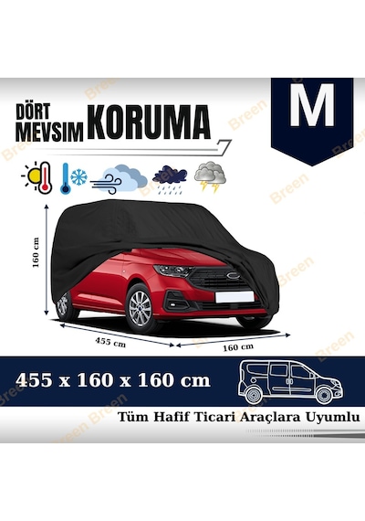 Breen Ticarilere Uyumlu Siyah - M Araba Branda, Oto Örtüsü Araç Uzunluğu 4.10m-4.55m Arası Siyah - M Beden