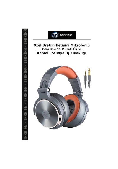 Özel Üretim İletişim Mikrofonlu Ofis Pro50 Kulak Üstü Kablolu Stüdyo Dj Kulaklığı