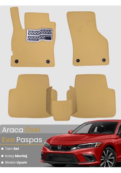 Honda Civic Fe 2022-2025 Uyumlu Eva Paspas Tam Set Birebir Uyum,araca Özel Tasarım,kolay Montaj 317