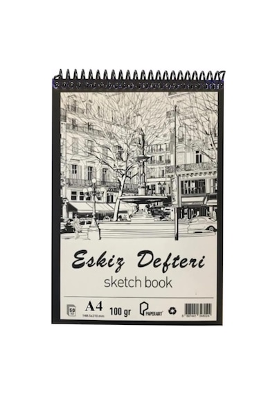 Eskiz Defteri A4 Spralli 50 Yaprak 1 Adet 100 Gr 210x297 Mm Sketch Book Üstten Açılmalı Ezkiz Defteri Çok Renkli