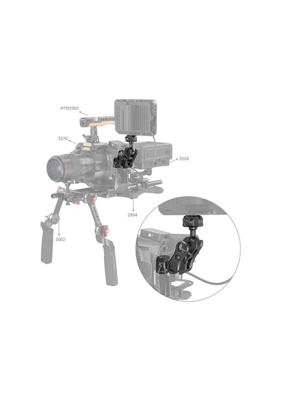 Smallrig 3515c Drop-in Hawklock Mini Magic Arm Hızlı Çıkarma Bilyalı Başlıklı Siyah