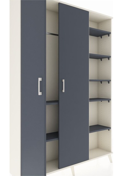 Arges Dolap 7 Raflı 2 Kapaklı Tek Askılı 132x30x195 Aytaşı-antrasit/antrasit Antrasıt/antrasıt Arges Dolap 7 Raflı 2 Kapaklı Tek Askılı 132x30x195 Aytaşı-antrasit/antrasit Antrasıt/antrasıt