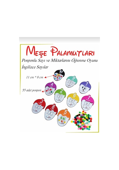 Meşe Palamudu Sayı Ve Miktarlarını Öğreniyorum Ahşap Oyuncak