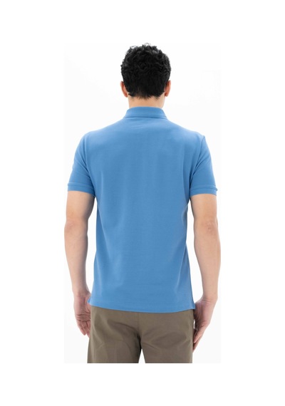 AR-MA Arma Erkek %100 Pamuk Basic Polo Yaka Regular Fit T-shirt Y25374351201 Mavi