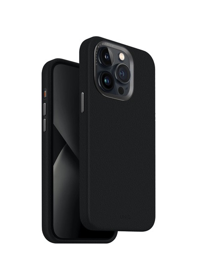 Apple Uyumlu iPhone 15 Pro Max Kılıf Lyden Serisi Deri Kaplama Magsafe Özellikli Magclick Kapak Black